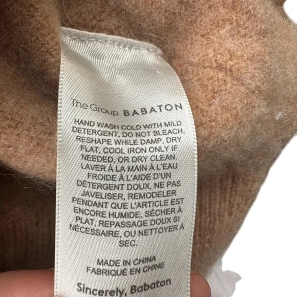 The Group by Babaton tan ribbed turtleneck cashmere sweater size M - Picture 9 of 10